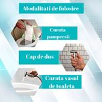 Casa si Gradina - Sanitare - Cazi si cabine de dus - Coloane si seturi de dus - Cap Dus cu Functie Bideu, Cap T, cu Furtun Protectie Metal 1.43 m, Sistem Agatare, Mufa Racord si Accesorii - Infinity.ro