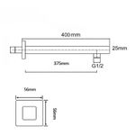 Casa si Gradina - Sanitare - Cazi si cabine de dus - Coloane si seturi de dus - Brat Para de Dus Superior Fix, 40 cm, Negru Mat - Infinity.ro