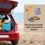 Sport si Outdoor - Camping - Accesorii camping si drumetii - Set dus auto portabil pentru camping 12V, cu pompa submersibila, cablu alimentare 5M, sac 5L - Infinity.ro