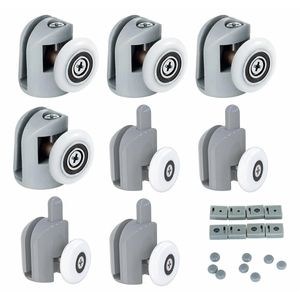 Set 8 buc role pentru reconditionare cabina de dus, otel inoxidabil, cromate, pentru cabine de dus standard