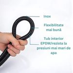 Casa si Gradina - Sanitare - Cazi si cabine de dus - Coloane si seturi de dus - Furtun pentru Para de Dus, 150 cm, Flexibil, Metalic, Negru Mat - Infinity.ro