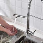 Casa si Gradina - Sanitare - Chiuveta bucatarie si accesorii - Baterii bucatarie - Baterie Bucatarie Profesionala cu Dus Flexibil si Pipa Suplimentara, Crom - Infinity.ro