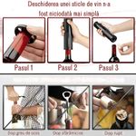 Casa si Gradina - Bucatarie si vesela - Accesorii bar - Tirbusoane si dopuri - Tirbuson Electric Automat pentru Sticle de Vin, Cu Cutter pentru Sigiliu, negru - Infinity.ro