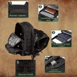 Sport si Outdoor - Camping - Accesorii camping si drumetii - Rucsac militar impermeabil 60L, reglabil, sistem MOLLE, buzunar laptop, ideal pentru drumetii, supravietuire, negru - Infinity.ro