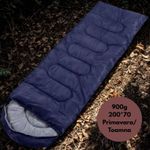 Sport si Outdoor - Camping - Saci de dormit - Sac de dormit mumie 2 sezoane, rezistent frig si apa, gluga cu cordon, usor transport, 200cm, camping, Albastru/Gri - Infinity.ro