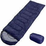 Sport si Outdoor - Camping - Saci de dormit - Sac de dormit mumie 2 sezoane, rezistent frig si apa, gluga cu cordon, usor transport, 200cm, camping, Albastru/Gri - Infinity.ro