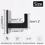 Casa si Gradina - Mobilier - Organizare si depozitare - Cuiere - Set 4 Cuiere Autoadezive Otel Inoxidabil, Fara Gaurire, Rezistente la Apa si Rugina,  Negru 4.5x4.5 cm - Infinity.ro