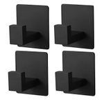 Casa si Gradina - Mobilier - Organizare si depozitare - Cuiere - Set 4 Cuiere Autoadezive Otel Inoxidabil, Fara Gaurire, Rezistente la Apa si Rugina,  Negru 4.5x4.5 cm - Infinity.ro