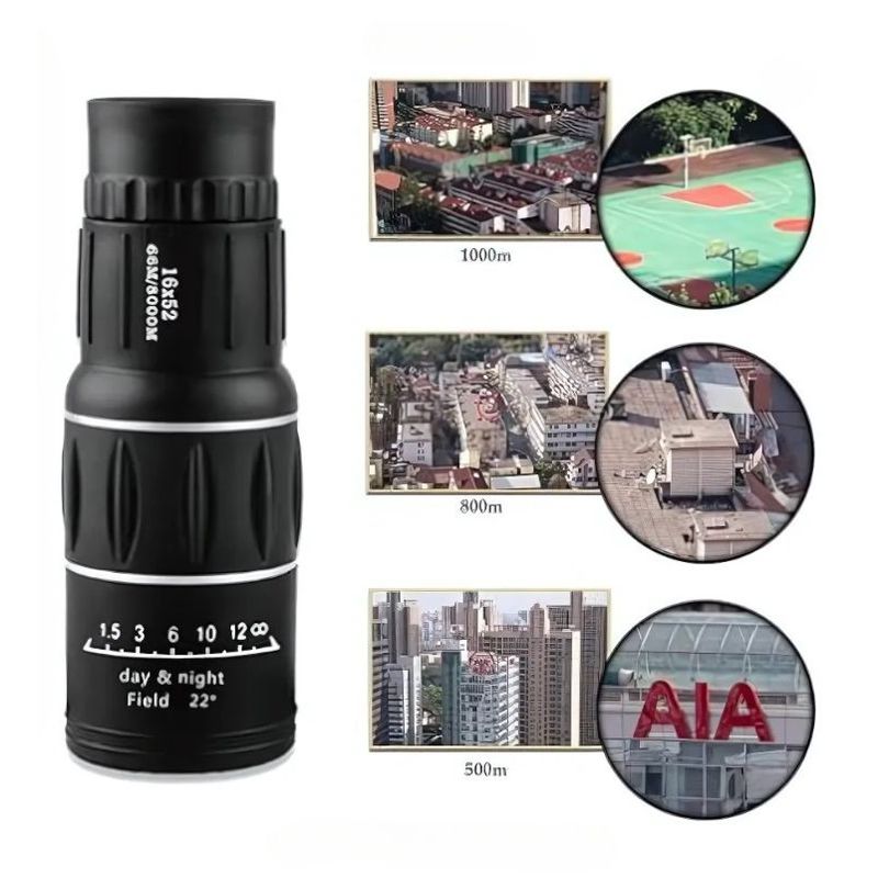 TV, Audio-Video si Foto - Optica, astronomie si metrologie - Optica si astronomie - Binocluri & lunete - Luneta De Camping Si Vanatoare, Monocular, 16x52, Negru, Husa Inclusa - Infinity.ro