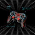 PC, gaming si accesorii - Gaming - Accesorii gaming - Controlere, Volane si Casti gaming - Controler Wireless X3, Bluetooth, Compatibil iOS/Android/Windows, Baterie Reincarcabila, Negru/Rosu - Infinity.ro