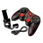PC, gaming si accesorii - Gaming - Accesorii gaming - Controlere, Volane si Casti gaming - Controler Wireless X3, Bluetooth, Compatibil iOS/Android/Windows, Baterie Reincarcabila, Negru/Rosu - Infinity.ro