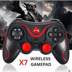 PC, gaming si accesorii - Gaming - Accesorii gaming - Controlere, Volane si Casti gaming - Controler Wireless X3, Bluetooth, Compatibil iOS/Android/Windows, Baterie Reincarcabila, Negru/Rosu - Infinity.ro