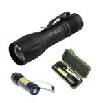 Sport si Outdoor - Camping - Articole solare camping - Lampi si lanterne camping - Lanterna LED CREE + COB, Zoom, 1000 Lumeni, Aluminiu, Rezistenta Apa, USB, 10 cm - Infinity.ro