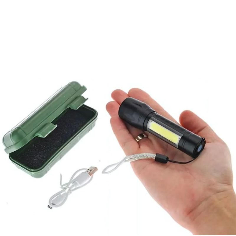 Sport si Outdoor - Camping - Articole solare camping - Lampi si lanterne camping - Lanterna LED CREE + COB, Zoom, 1000 Lumeni, Aluminiu, Rezistenta Apa, USB, 10 cm - Infinity.ro