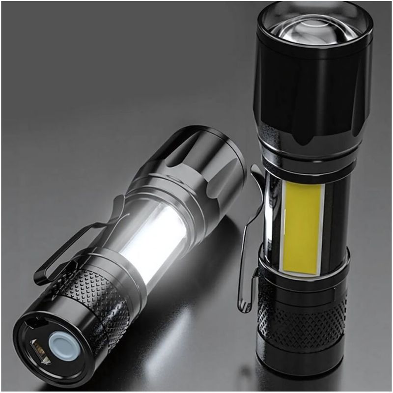 Sport si Outdoor - Camping - Articole solare camping - Lampi si lanterne camping - Lanterna LED CREE + COB, Zoom, 1000 Lumeni, Aluminiu, Rezistenta Apa, USB, 10 cm - Infinity.ro