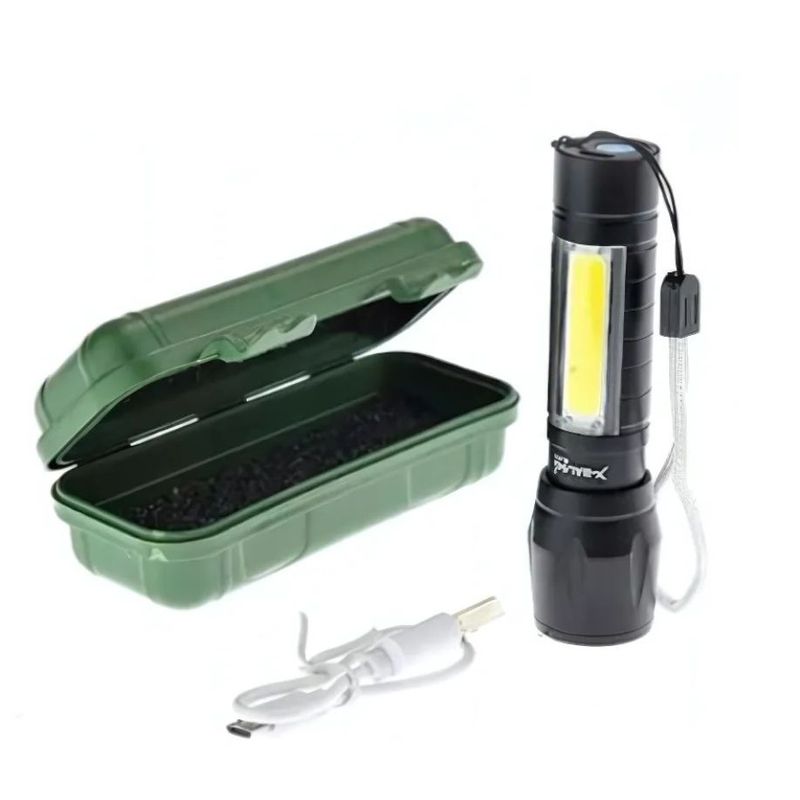 Sport si Outdoor - Camping - Articole solare camping - Lampi si lanterne camping - Lanterna LED CREE + COB, Zoom, 1000 Lumeni, Aluminiu, Rezistenta Apa, USB, 10 cm - Infinity.ro