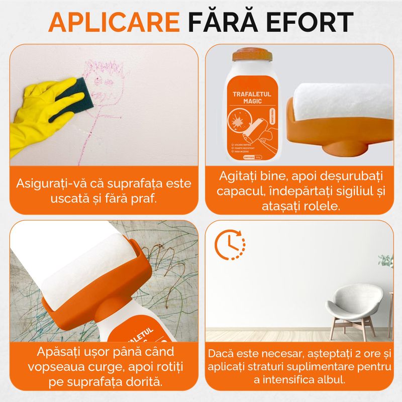 Casa si Gradina - Constructii - Vopsea si tencuieli - Unelte de vopsit si tencuit - Trafaletul Magic cu rezervor, reutilizabil, lavabil alb, 500ml - Infinity.ro