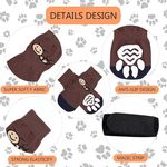 Petshop - Articole imbracaminte - Incaltaminte animale - Set 4 sosete antiderapante pentru catei, talpa cauciuc, bumbac, interior/exterior, maro, 2XL - Infinity.ro
