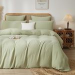 Casa si Gradina - Textile si covoare - Lenjerii de pat - Seturi de lenjerie - Lenjerie pat bumbac muselina, set cu husa pilota dubla 260x240, 2 fete perna 65x65, cu fermoar, aerisita, verde - Infinity.ro