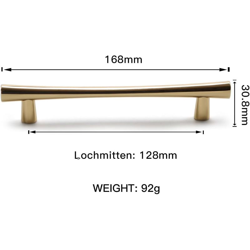 Casa si Gradina - Mobilier - Feronerie si accesorii mobila - Set 5 manere mobila, auriu lucios, 128mm, manere sertare si usi dulap, comode, sifonier, alama lustruita - Infinity.ro