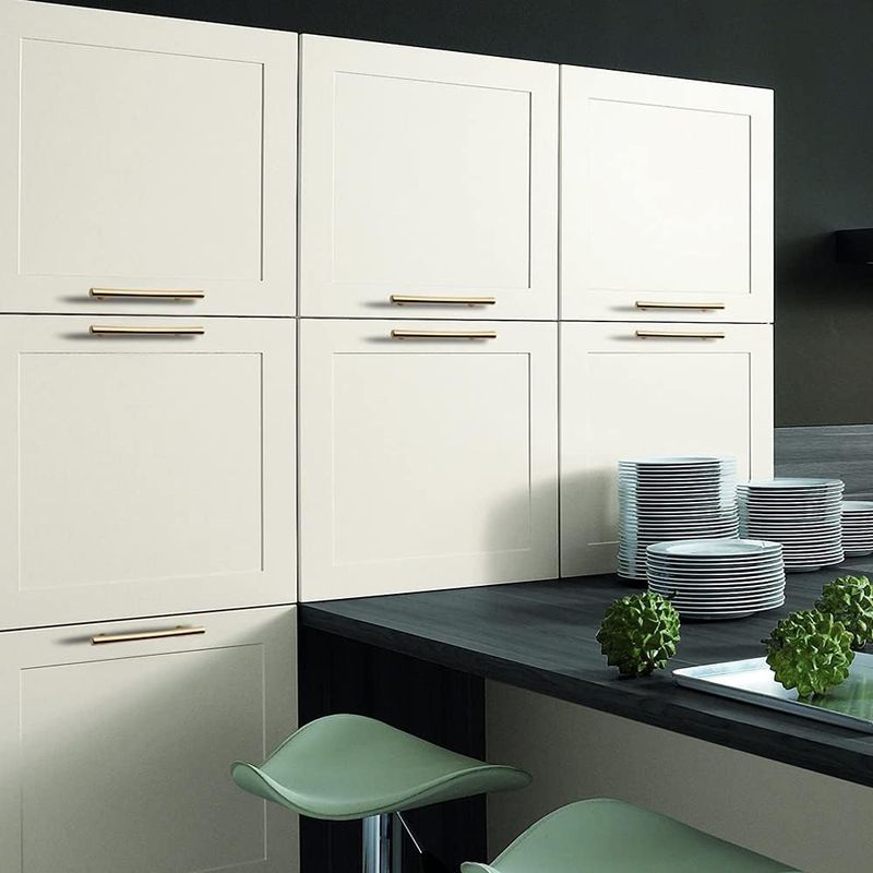 Casa si Gradina - Mobilier - Feronerie si accesorii mobila - Set 5 manere mobila, auriu lucios, 128mm, manere sertare si usi dulap, comode, sifonier, alama lustruita - Infinity.ro