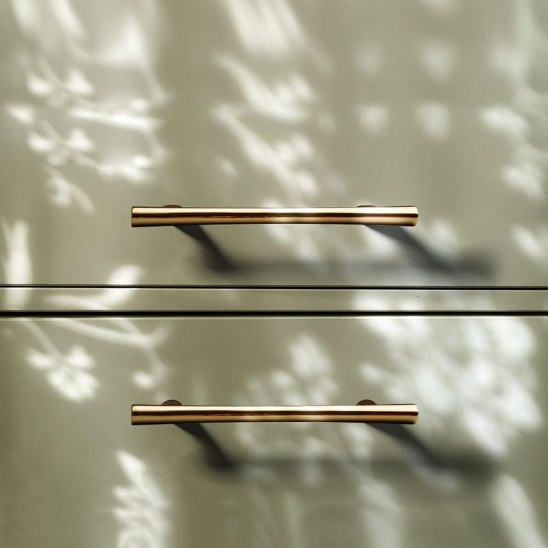 Casa si Gradina - Mobilier - Feronerie si accesorii mobila - Set 5 manere mobila, auriu lucios, 96mm, manere sertare si usi dulap, comode, sifonier, alama lustruita - Infinity.ro