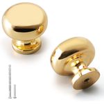 Casa si Gradina - Mobilier - Feronerie si accesorii mobila - Set 5 manere mobilier rotunde, aurii, diametru 28.3 mm, pentru sertare dulap, bucatarie, comoda, dressing, aliaj zinc - Infinity.ro