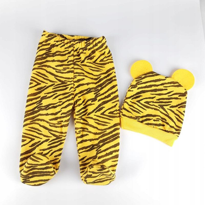 Fashion, accesorii si bijuterii - Copii - Imbracaminte copii - Treninguri si compleuri copii - Set compleu haine copii, format din body, pantaloni si caciulita- model Tigru , marime 68 - Infinity.ro
