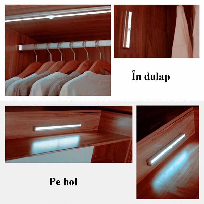 Casa si Gradina - Corpuri si surse de iluminat - Veioze si lampi - Lampa cu 10 LED-uri, senzor de miscare, pentru iluminarea dulapului, scarilor, mobilei, sifonierului, - Infinity.ro