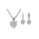 Fashion, accesorii si bijuterii - Femei - Bijuterii femei - Set bijuterii dama: cercei + lantisor, placate cu argint 925 - Infinity.ro