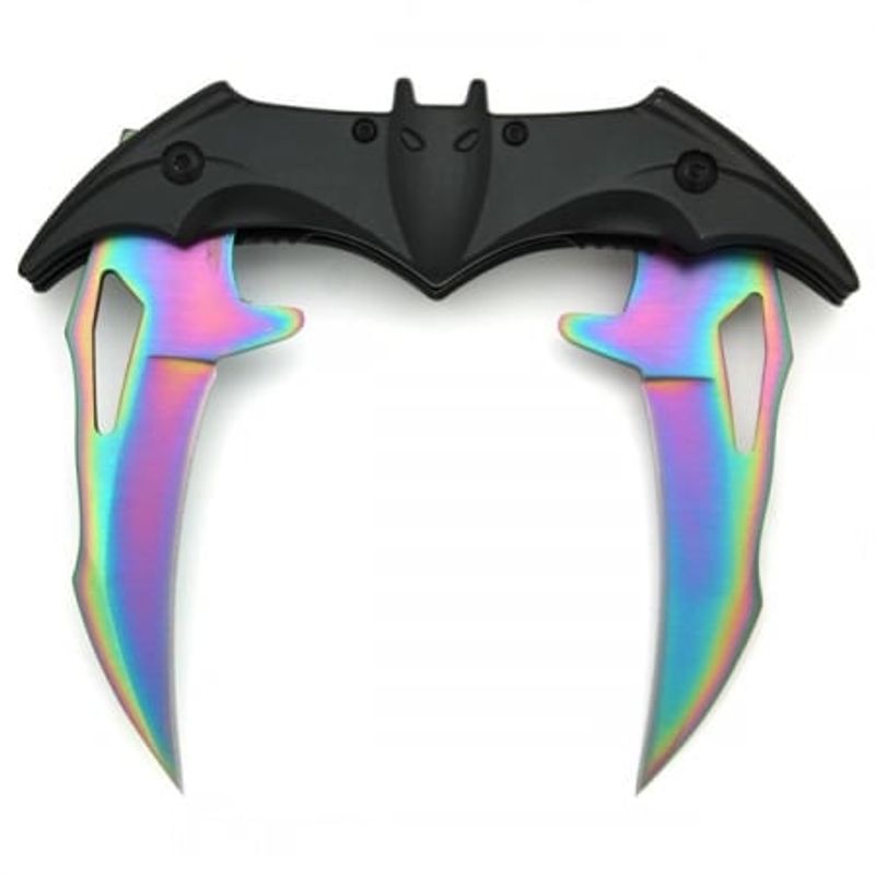 Sport si Outdoor - Camping - Cutite, bricege si accesorii - Cutite si bricege - Set doua bricege cu doua taisuri, DEPOX®, multicolor, 32 cm - Infinity.ro