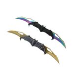 Sport si Outdoor - Camping - Cutite, bricege si accesorii - Cutite si bricege - Set doua bricege cu doua taisuri, DEPOX®, multicolor/auriu, 32 cm - Infinity.ro