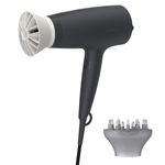 Ingrijire personala si Cosmetice - Aparate & accesorii ingrijire personala - Hair styling - Uscatoare de par - Uscator de par Philips BHD302/30, 1600W, accesoriu Thermo Protect, 3 setari de temperatura, difuzor, Negru - Infinity.ro