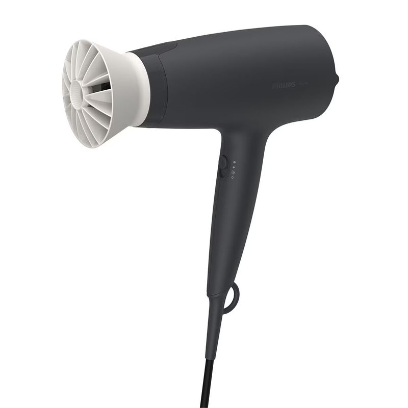 Ingrijire personala si Cosmetice - Aparate & accesorii ingrijire personala - Hair styling - Uscatoare de par - Uscator de par Philips BHD302/30, 1600W, accesoriu Thermo Protect, 3 setari de temperatura, difuzor, Negru - Infinity.ro