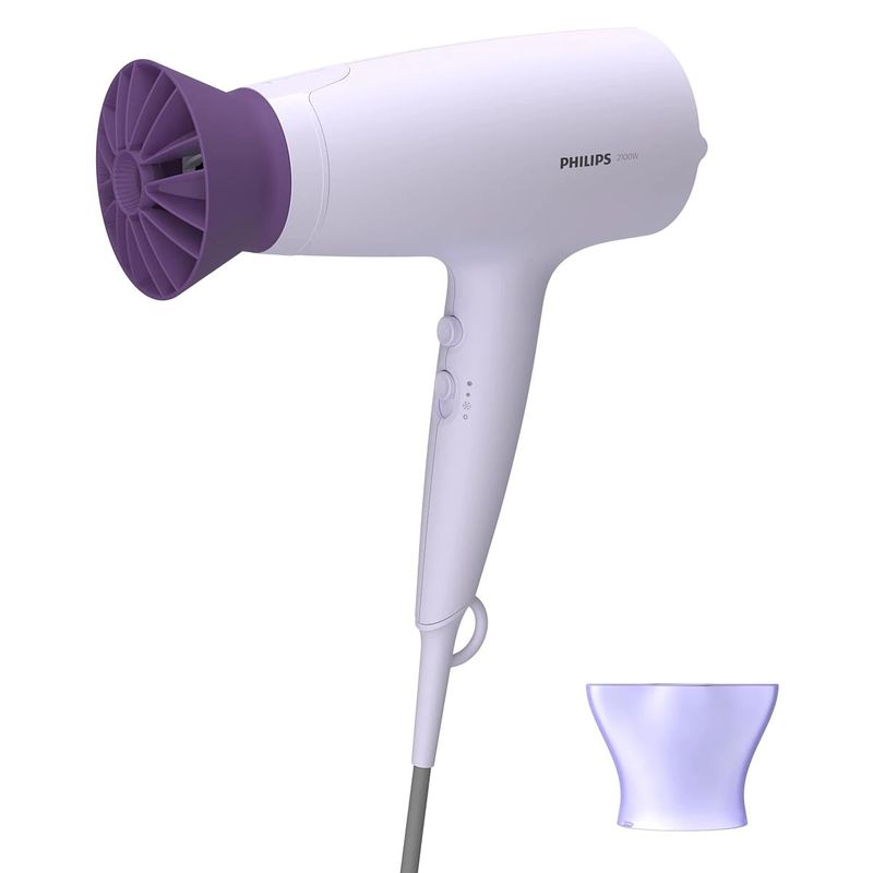 Ingrijire personala si Cosmetice - Aparate & accesorii ingrijire personala - Hair styling - Uscatoare de par - Uscator de par Philips BHD341/10, 2100W, accesoriu Thermo Protect, 3 trepte de temperatura, 2 trepte de viteza, cap de c - Infinity.ro