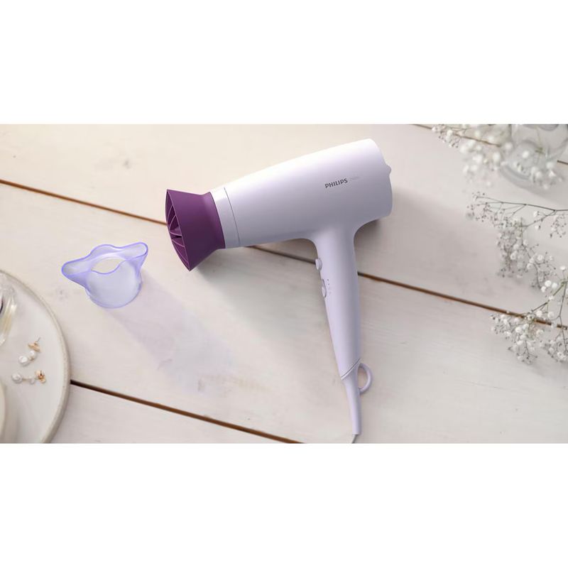 Ingrijire personala si Cosmetice - Aparate & accesorii ingrijire personala - Hair styling - Uscatoare de par - Uscator de par Philips BHD341/10, 2100W, accesoriu Thermo Protect, 3 trepte de temperatura, 2 trepte de viteza, cap de c - Infinity.ro