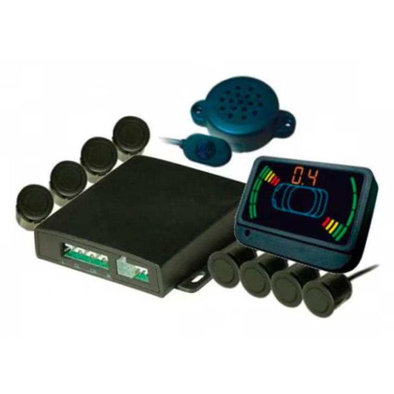 Auto si Moto - Electronice auto - Senzori de parcare - Senzori parcare Directed 9500FR, fata si spate, 8 celule de 22 mm, Afisaj digital cu LED si difuzoare incorporate, Optiu - Infinity.ro