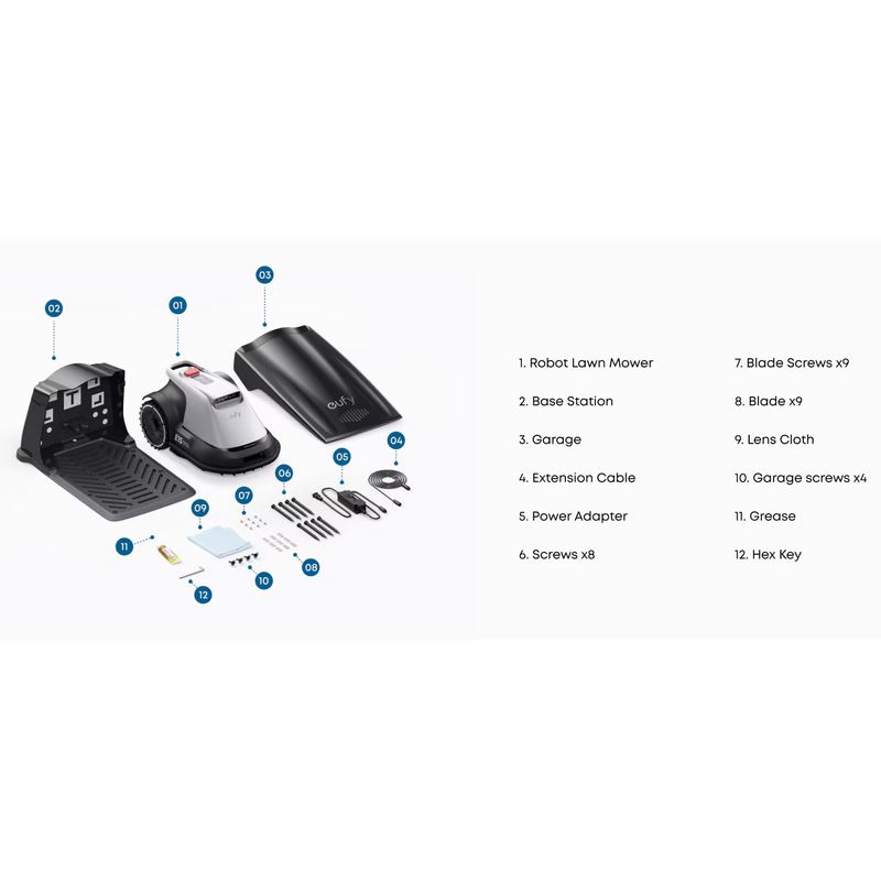 Casa si Gradina - Gradinarit si plante - Utilaje gradina - Masini de tuns iarba - Robot de tuns iarba/gazon eufy E15, Inaltime de taiere 2.5 - 7.6 cm, Management Multi-Zone, Auto Mapare, Navigatie Smart - Infinity.ro