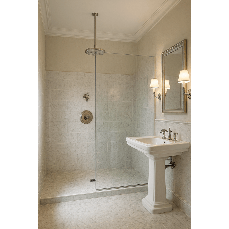 Casa si Gradina - Sanitare - Cazi si cabine de dus - Coloane si seturi de dus - Brat de dus Remer Rubinetterie Wellness 347N50, 500 mm, montaj fix, compatibil para dus patrata/rotunda, alama cromata - Infinity.ro