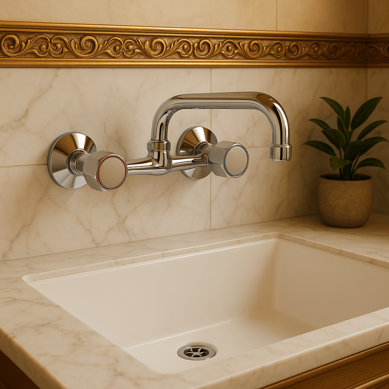 Casa si Gradina - Sanitare - Chiuveta bucatarie si accesorii - Baterii bucatarie - Baterie bucatarie Remer Rubinetterie 1000-2000 41SY, dublu comanda, rezistenta la coroziune, pipa pivotanta, alama - Infinity.ro
