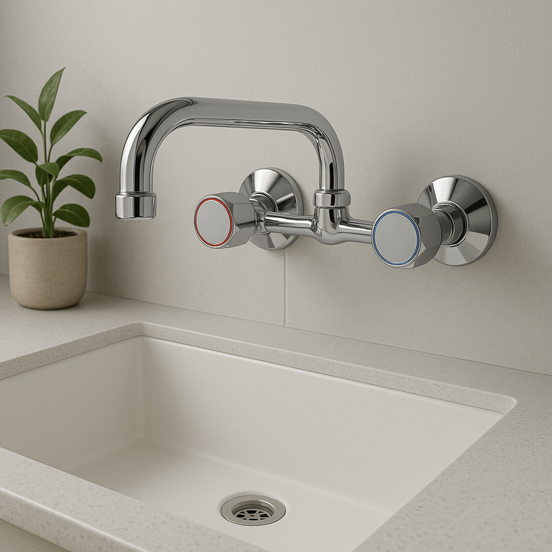 Casa si Gradina - Sanitare - Chiuveta bucatarie si accesorii - Baterii bucatarie - Baterie bucatarie Remer Rubinetterie 1000-2000 41SY, dublu comanda, rezistenta la coroziune, pipa pivotanta, alama - Infinity.ro