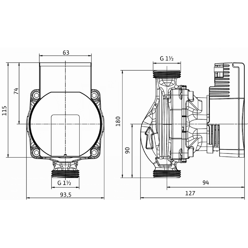 Casa si Gradina - Termice - Centrale termice si accesorii - Accesorii incalzire - Set pompa de circulatie si kit distantier Giacomini P76WHPIY001, pompa de circulatie Wilo 25-180/7 - Infinity.ro