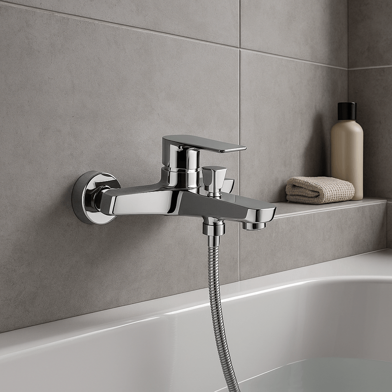 Casa si Gradina - Sanitare - Lavoar baie si accesorii - Baterii sanitare - Baterie de cada Remer Rubinetterie Infinity I05, aparenta, monocomanda, comutator dus,,aerator, cartus ceramic, alama - Infinity.ro
