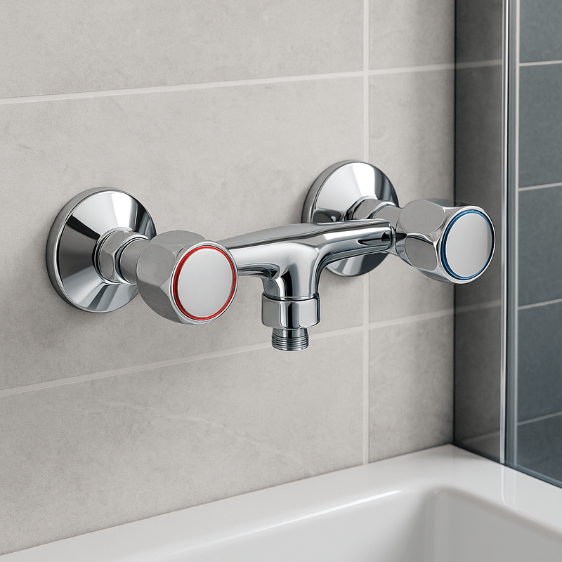 Casa si Gradina - Sanitare - Lavoar baie si accesorii - Baterii sanitare - Baterie de dus Remer Rubinetterie 1000-2000 38Y, montaj pe perete, dublu comanda, conecxiune dus, alama cromata - Infinity.ro