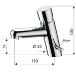 Casa si Gradina - Sanitare - Lavoar baie si accesorii - Baterii sanitare - Baterie lavoar Remer Rubinetterie Tempor TE18M, mixer apa, cromat, flux constant de apa, alama cromata - Infinity.ro