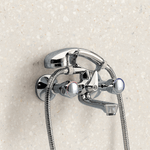 Casa si Gradina - Sanitare - Lavoar baie si accesorii - Baterii sanitare - Baterie cada dus cu set de dus Remer Rubinetterie 1000-2000 02Y, monocomanda, montaj pe perete, suport fix, alama - Infinity.ro