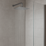 Casa si Gradina - Sanitare - Cazi si cabine de dus - Coloane si seturi de dus - Palarie de dus patrata Rermer Wellness 357UFS30X, tip ploaie, dimensiune 30x30 cm, anticalcar, ultra plata, alama - Infinity.ro
