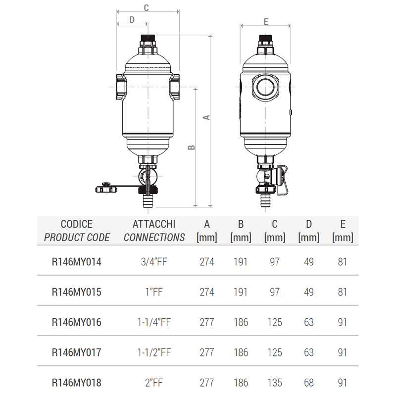 Casa si Gradina - Sanitare - Instalatii hidro - Sisteme filtrare instalatii - Separator magnetic de impuritati Giacomini R146MY016, 1 1/4" filet interior, instalatii termice si climatizare - Infinity.ro