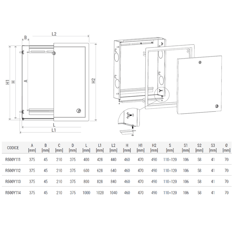 Casa si Gradina - Termice - Instalatii termice - Incalzire in pardosela - Cutie metalica incastrabila Giacomini R500Y114, 1000x460x110 mm, alba - Infinity.ro