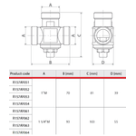 Casa si Gradina - Sanitare - Instalatii hidro - Fitinguri - Supapa termostatica anticondens Giacomini R157AY062, DN32, 55°C, alama, filet exterior, pentru cazane pe lemne si peleti - Infinity.ro